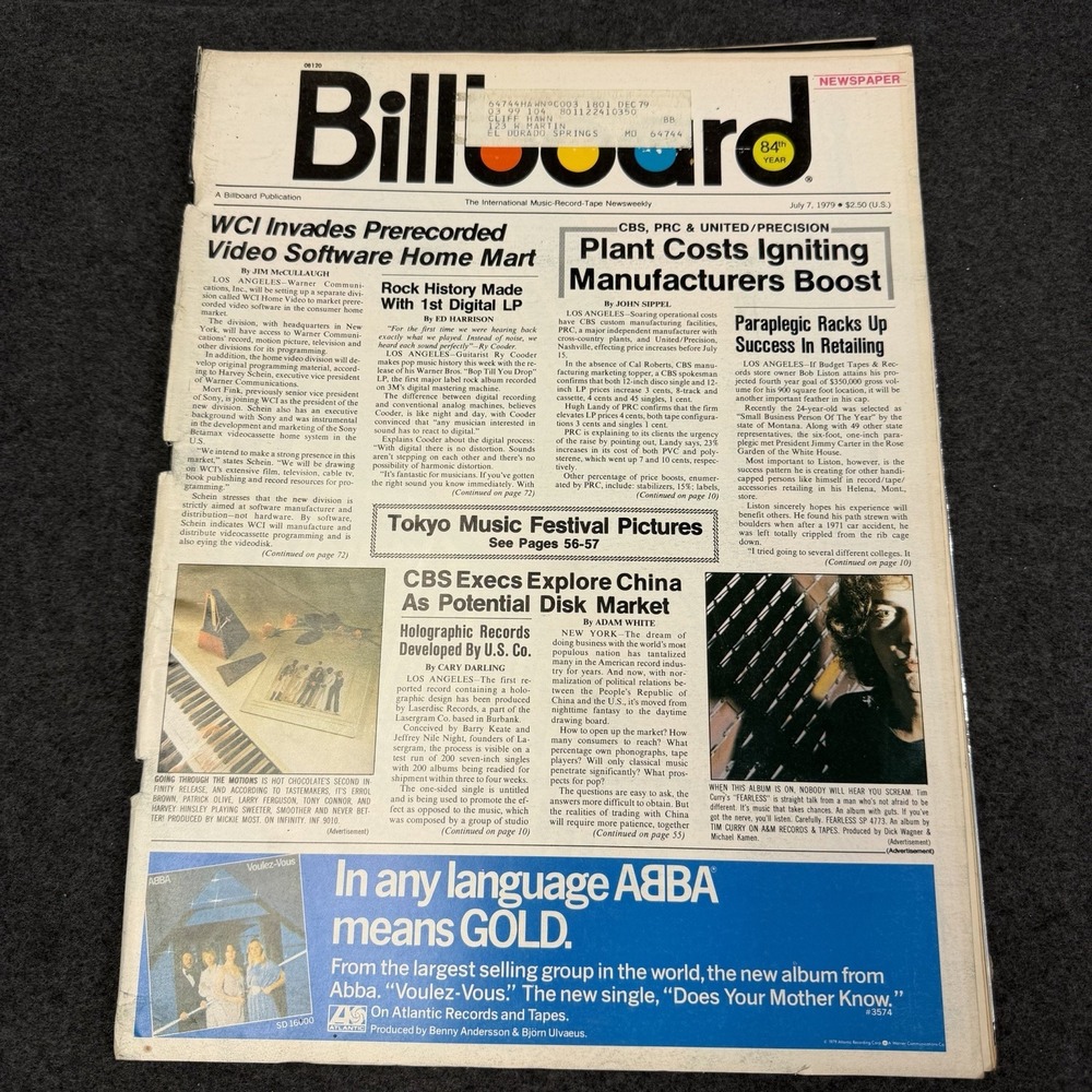 BILLBOARD Magazine Vintage July 7 1979
